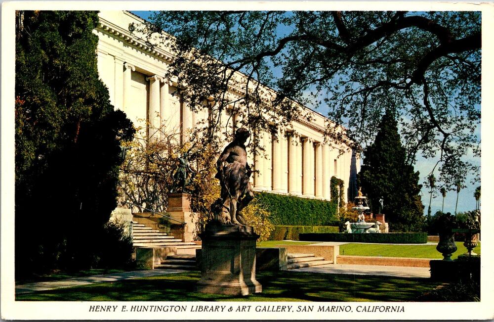 Henry E. Huntington Library & Art Gallery San Marino CA Vintage Postcard SP10-15